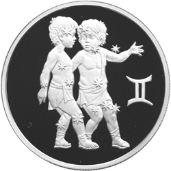 Монета России реверс -  Близнецы 2 рубля 2003 года 