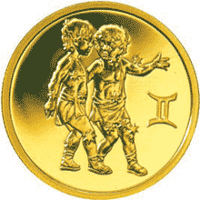 Монета России реверс -  Близнецы 50 рублей 2004 года 