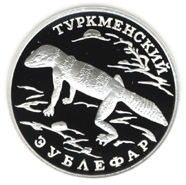 Монета России 1 рубль 1996 года Реверс -  Туркменский эублефар