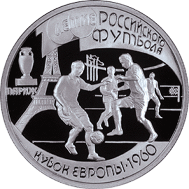 Монета России 1 рубль 1997 года Реверс -  100-летие Российского футбола