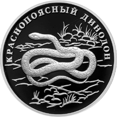 Монета России 1 рубль 2007 года Реверс -  Краснопоясный динодон